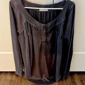 Free People Gray Thermal shirt